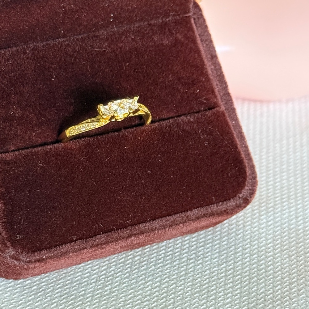 18K Gold Plated Bridal Ring with Zirconia - Picture 9 of 9